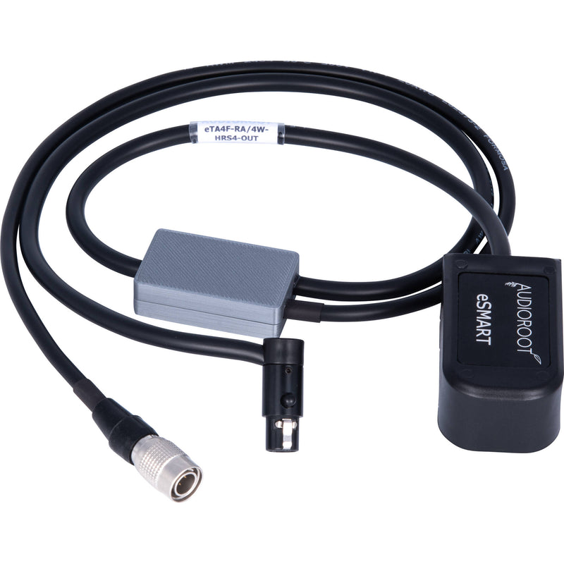 AUDIOROOT 4-Conductor Right-Angle Mini XLR Female & 2-Conductor 4-Pin Hirose Male Battery Output Y-Cable