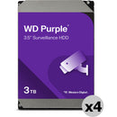 WD 3TB Purple SATA III 3.5" Internal Surveillance HDD (Retail, 4-Pack)