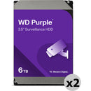 WD 6TB Purple SATA III 3.5" Internal Surveillance HDD (Retail, 2-Pack)
