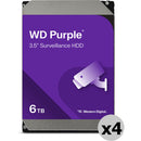 WD 6TB Purple SATA III 3.5" Internal Surveillance HDD (Retail, 4-Pack)
