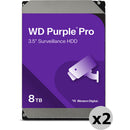 WD 8TB Purple Pro 7200 rpm SATA III 3.5" Internal Surveillance Hard Drive (Retail, 2-Pack)