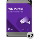 WD 8TB Purple 5640 rpm SATA III 3.5" Internal Surveillance HDD (Retail, 2-Pack)