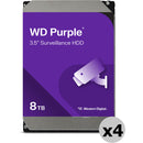 WD 8TB Purple 5640 rpm SATA III 3.5" Internal Surveillance HDD (Retail, 4-Pack)