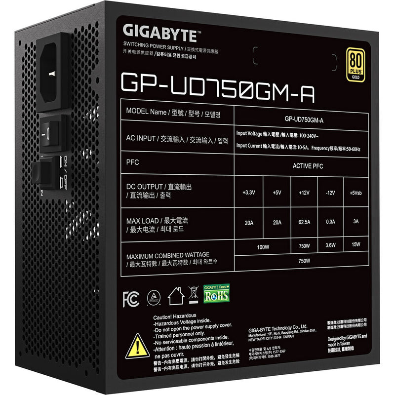 Gigabyte UD750GM-A 750W 80 PLUS Gold Modular ATX Power Supply