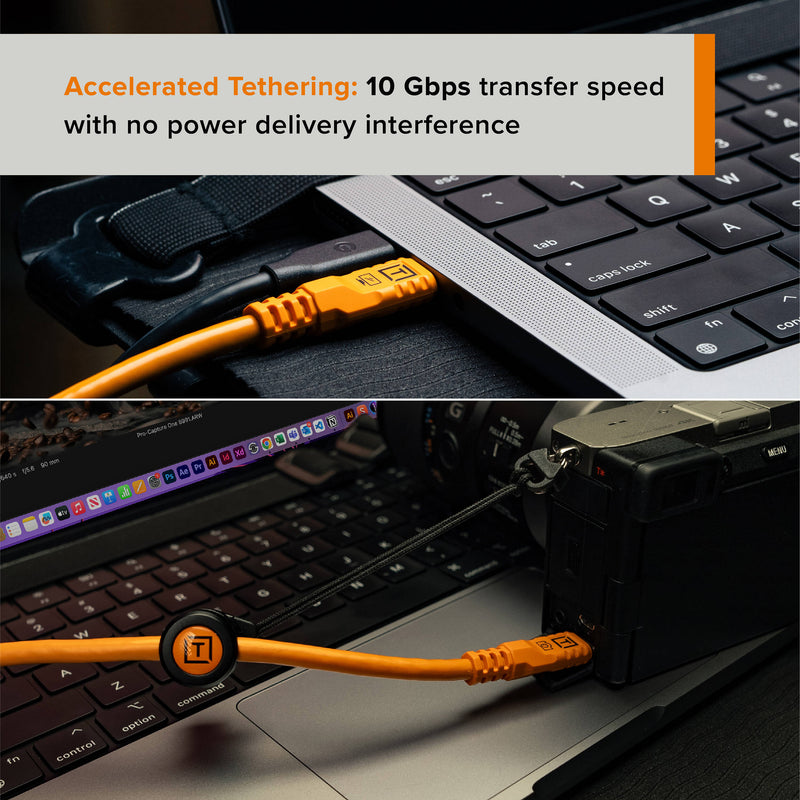 Tether Tools TetherPro Optima 10G Starter Tethering Kit (15', High-Visibility Orange)