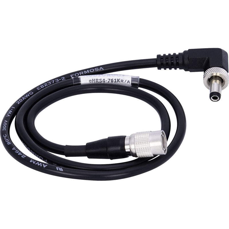 AUDIOROOT 4-Pin Hirose Male to Locking Long-Barrel Switchcraft 761K Power Cable (Right Angle)