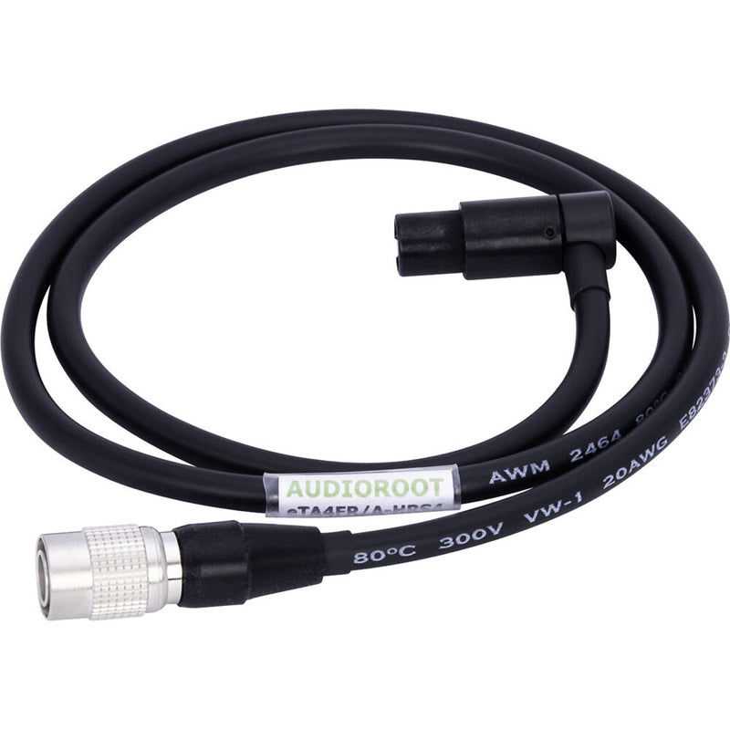 AUDIOROOT Hirose 4-Pin Male to Right-Angle Switchcraft Mini XLR Female Power Cable