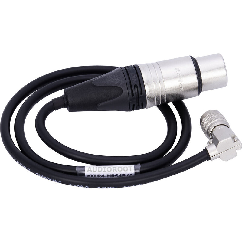 AUDIOROOT 4-Pin XLR Female to Right-Angle 4-Pin Hirose Male