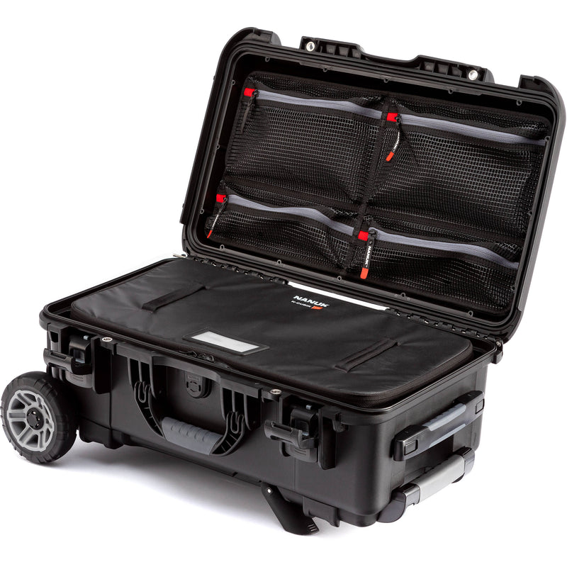 Nanuk 935 Case with Heavy-Duty Wheels, Mesh Lid Organizer, and Large 13L Cubik
