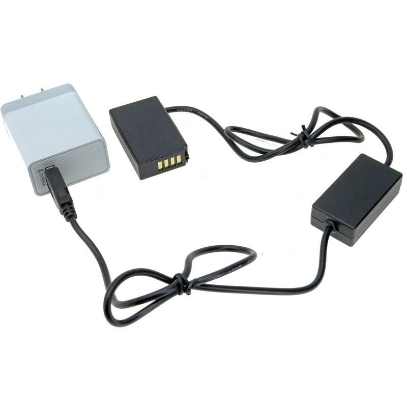 GyroVu USB to Nikon EN-EL20a Dummy Battery Adapter Cable with 3.1A USB Power Supply (40")