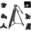 GVM S160 Aluminum Tripod with Hydraulic Fluid Head