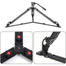GVM S170 Aluminum Tripod with Fluid Head and Ground Spreader