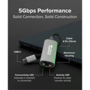 Plugable 5 Gigabit Ethernet to USB-C 3.2 Gen 2 Adapter