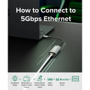 Plugable 5 Gigabit Ethernet to USB-C 3.2 Gen 2 Adapter
