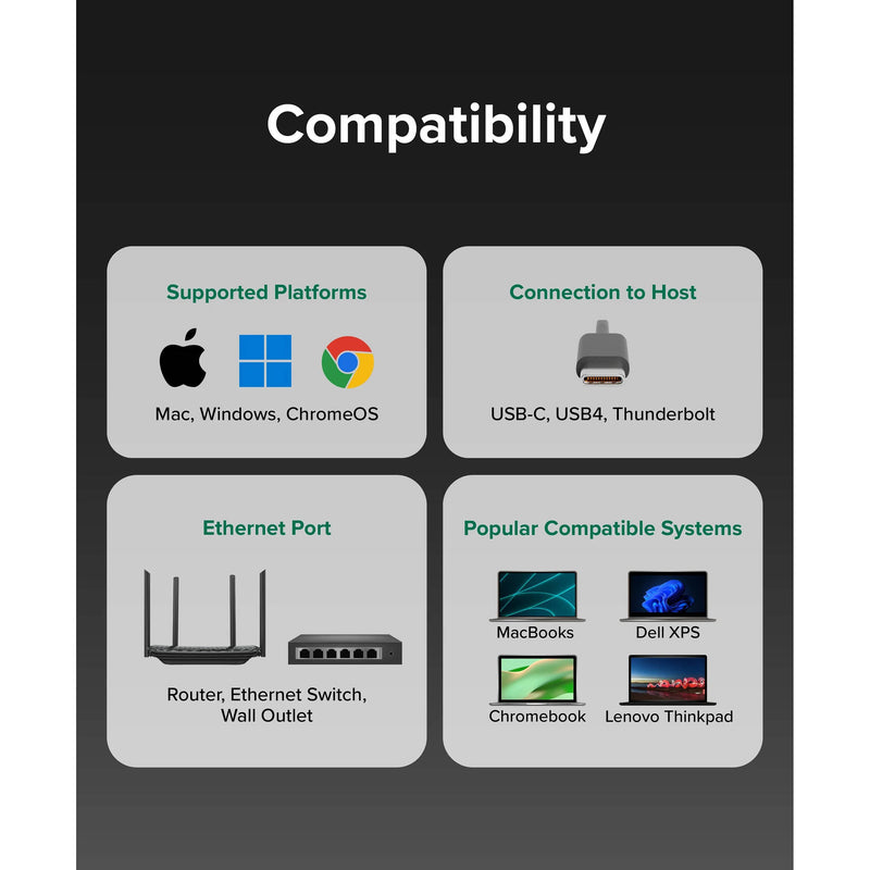 Plugable 5 Gigabit Ethernet to USB-C 3.2 Gen 2 Adapter