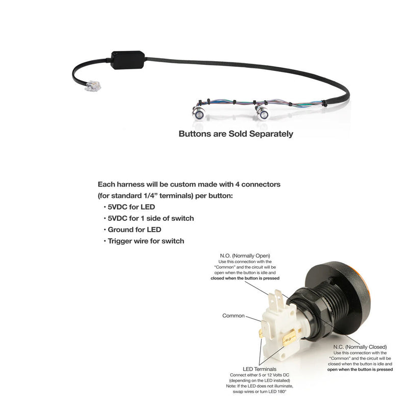 Videotel Digital IPH InterPlay Harness for 2 Buttons (2' Harness Length)