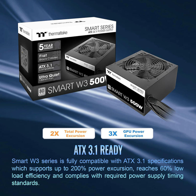 Thermaltake Smart W3 500W 80 PLUS Power Supply (Black)