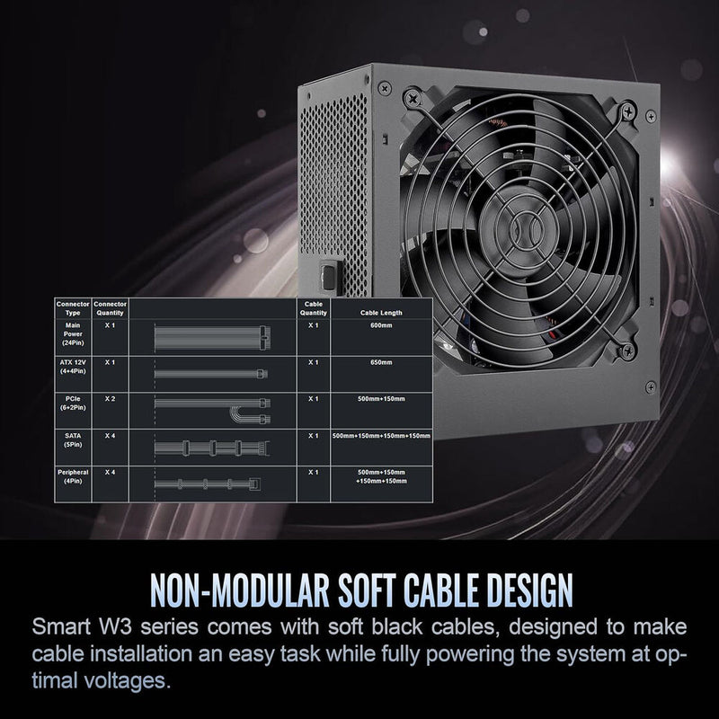 Thermaltake Smart W3 600W 80 PLUS Power Supply (Black)