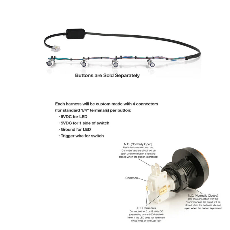 Videotel Digital IPH InterPlay Harness for 4 Buttons (6' Harness Length)