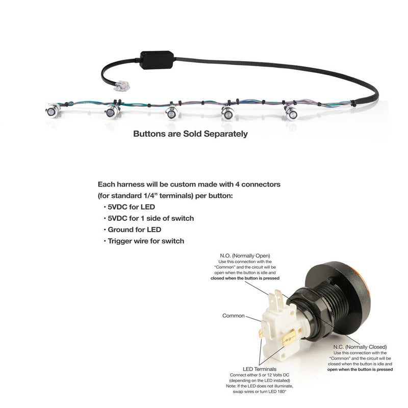 Videotel Digital IPH InterPlay Harness for 5 Buttons (10' Harness Length)