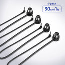 CME Low-Profile Right-Angle Type A 3.5mm TRS MIDI Cable (1', 4-Pack)