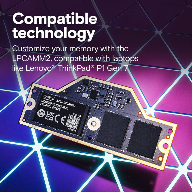 Crucial 64GB LPDDR5X 7500 MHz LPCAMM2 Memory Module