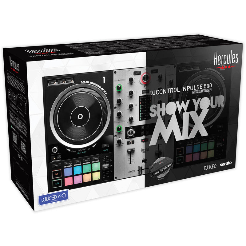 Hercules DJControl Inpulse 500 DJ Software Controller (Limited Edition Silver)