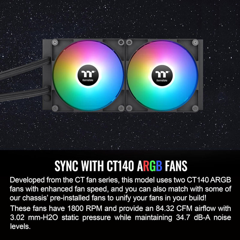 Thermaltake TH280 V2 ARGB Sync All-In-One Liquid Cooler (Black)