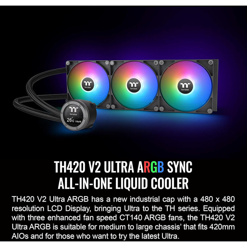 Thermaltake TH420 V2 Ultra ARGB Sync All-In-One Liquid Cooler (Black)