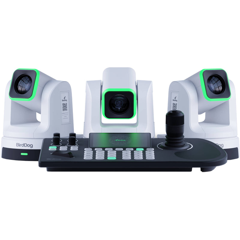 BirdDog 3 x X5 Ultra PTZ Cameras & KBD PTZ Controller Combo (White)