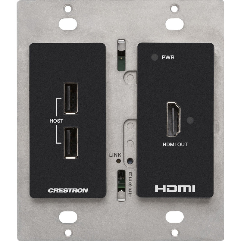 Crestron DM Essentials 4K60 Wall Plate Receiver for HDMI and USB Signal Extension over CatX Cable (Black)