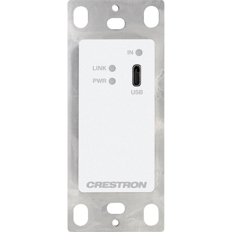 Crestron DM Lite 4K60 Wall Plate Transmitter for USB-C Signal Extension (White)