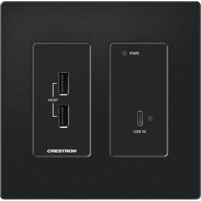 Crestron DM Essentials 4K60 Wall Plate Transmitter for USB-C Signal Extension over CatX Cable (Black)