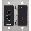 Crestron DM Essentials 4K60 Wall Plate Transmitter for USB-C Signal Extension over CatX Cable (Black)