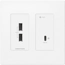 Crestron DM Essentials 4K60 Wall Plate Transmitter for USB-C Signal Extension over CatX Cable (White)