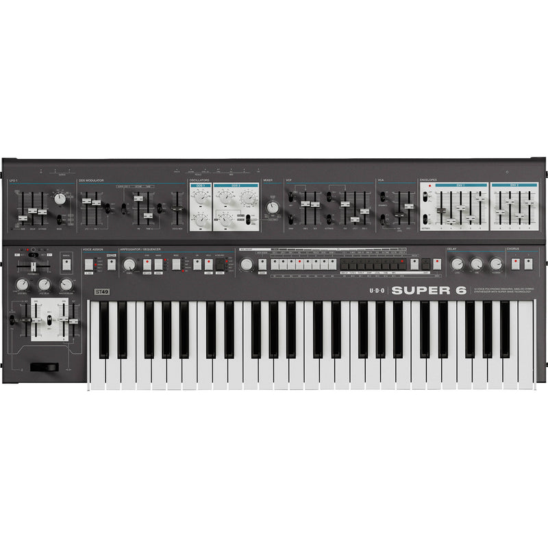 UDO Audio Super 6 ST49 Digital-Analog Hybrid Synthesizer with SuperTouch Keyboard (Black)