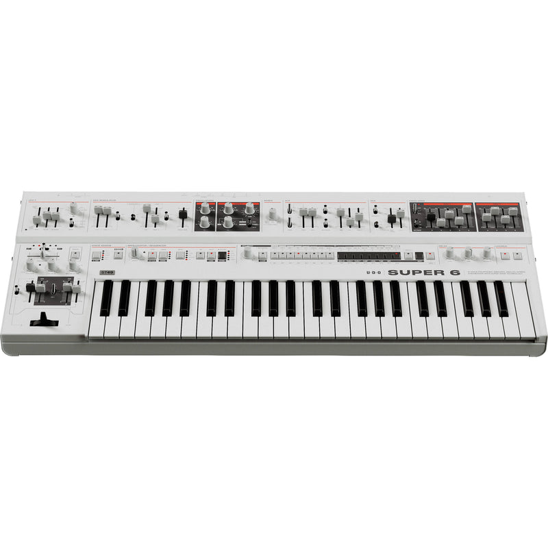 UDO Audio Super 6 ST49 Digital-Analog Hybrid Synthesizer with SuperTouch Keyboard (White)