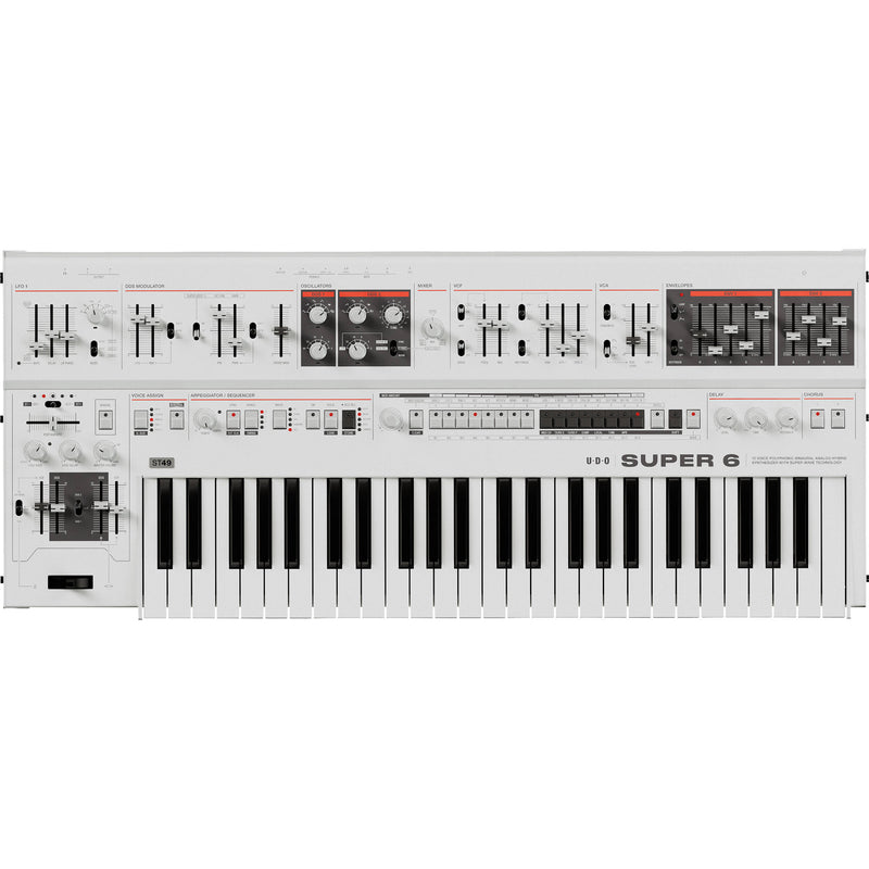 UDO Audio Super 6 ST49 Digital-Analog Hybrid Synthesizer with SuperTouch Keyboard (White)