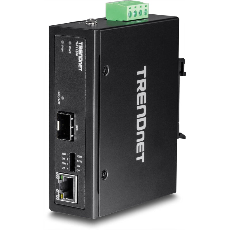 TRENDnet Hardened Industrial 100/1000Base-T to SFP Media Converter