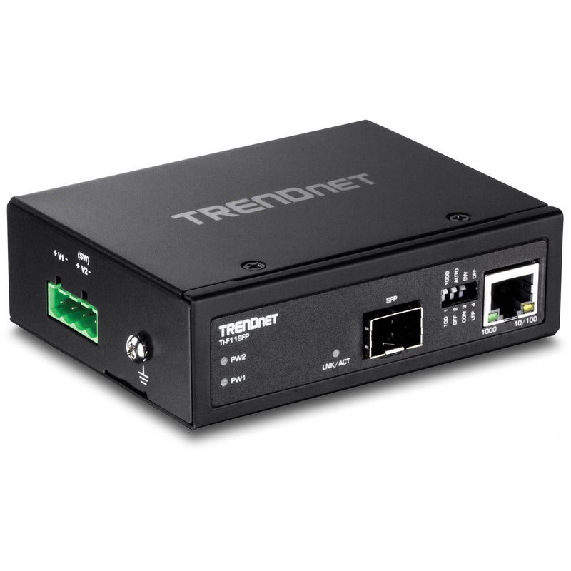 TRENDnet Hardened Industrial 100/1000Base-T to SFP Media Converter