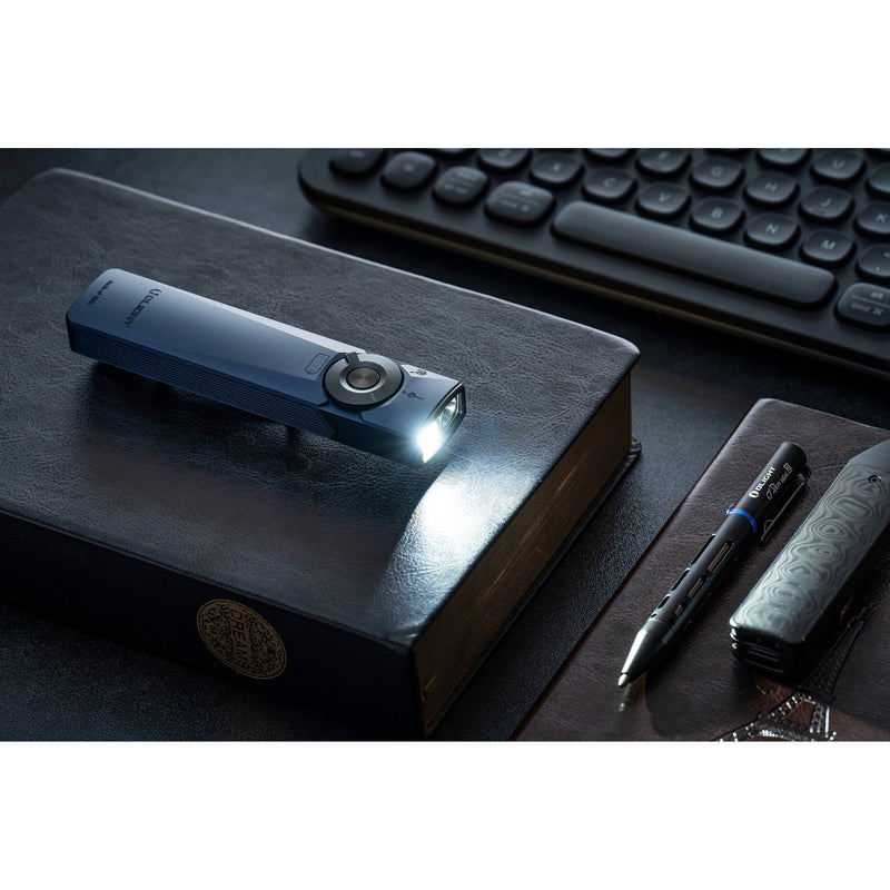Olight Arkfeld Ultra Flashlight with UV and Green Laser (Neutral White Light, Navy Blue)
