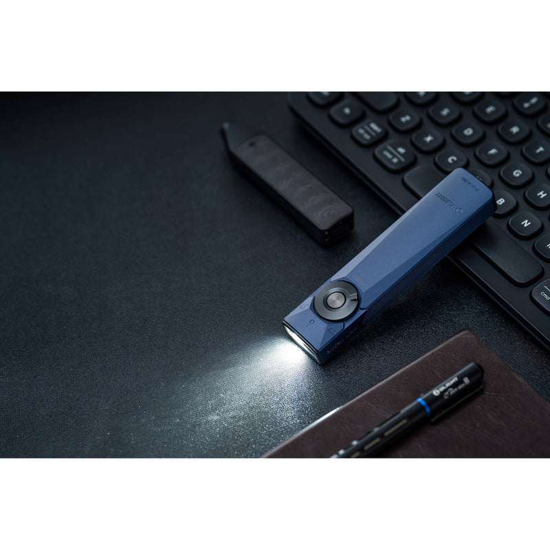 Olight Arkfeld Ultra Flashlight with UV and Green Laser (Neutral White Light, Navy Blue)