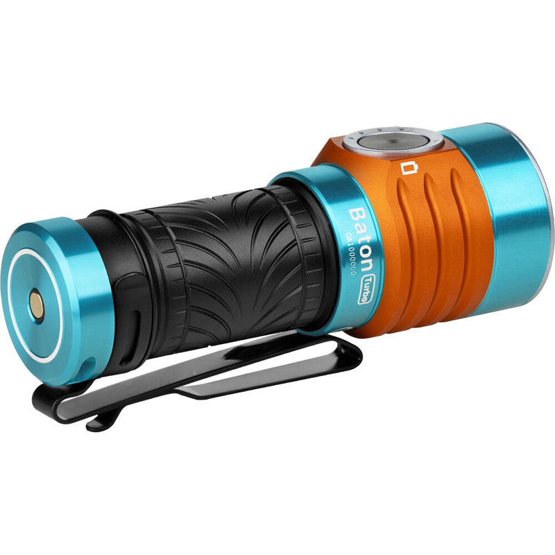 Olight Baton Turbo Rechargeable Flashlight (Roadster Blue / Orange)