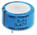 KEMET FYH0H105ZF Supercapacitor, 1 F, 5.5 V, Radial Leaded, -20%, +80%, 10.16 mm, 1000 hours @ 70°C