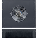 Lowell Manufacturing 3 RU Rack Top Brush Panel with 9 RU Fan Panel with Single 10" Fan