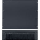 Lowell Manufacturing 3 RU Rack Top Brush Panel with 9 RU Solid Top Panel