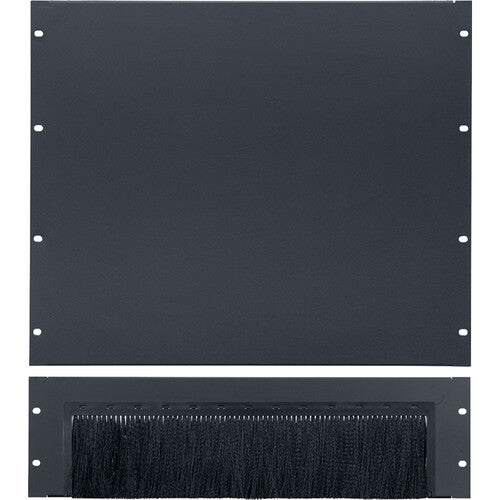 Lowell Manufacturing 3 RU Rack Top Brush Panel with 9 RU Solid Top Panel