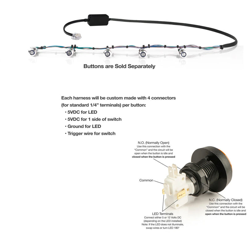 Videotel Digital IPH InterPlay Harness for 5 Buttons (8' Harness Length)