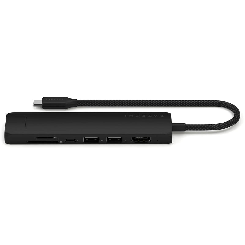 Satechi Slim USB-C 7-in-1 Multi-Port Adapter with Ethernet (Black)