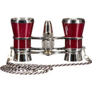LaScala Optics 3x25 Carmen Opera Glasses with Red LED Flashlight (Burgundy & Silver)
